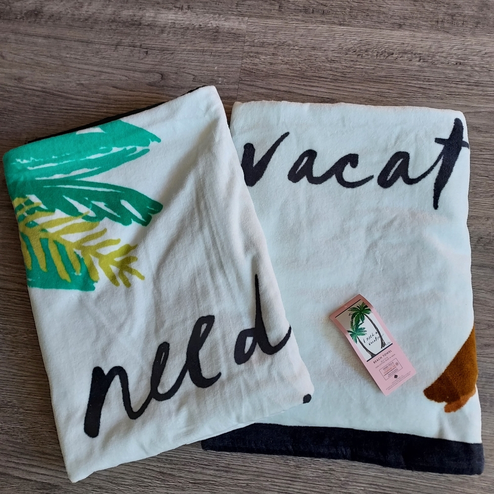 Kate Spade Plush Beach Towel Matching Pair!